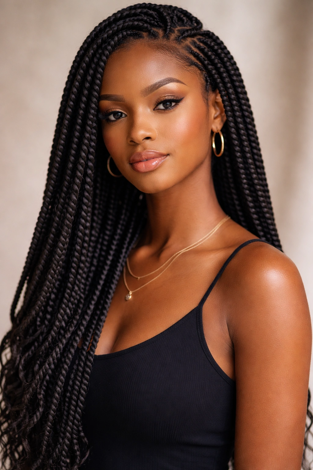 25 Natural Hairstyles Black Women Are Rocking Now 5 Long Senegalese twists in a refined, elegant look