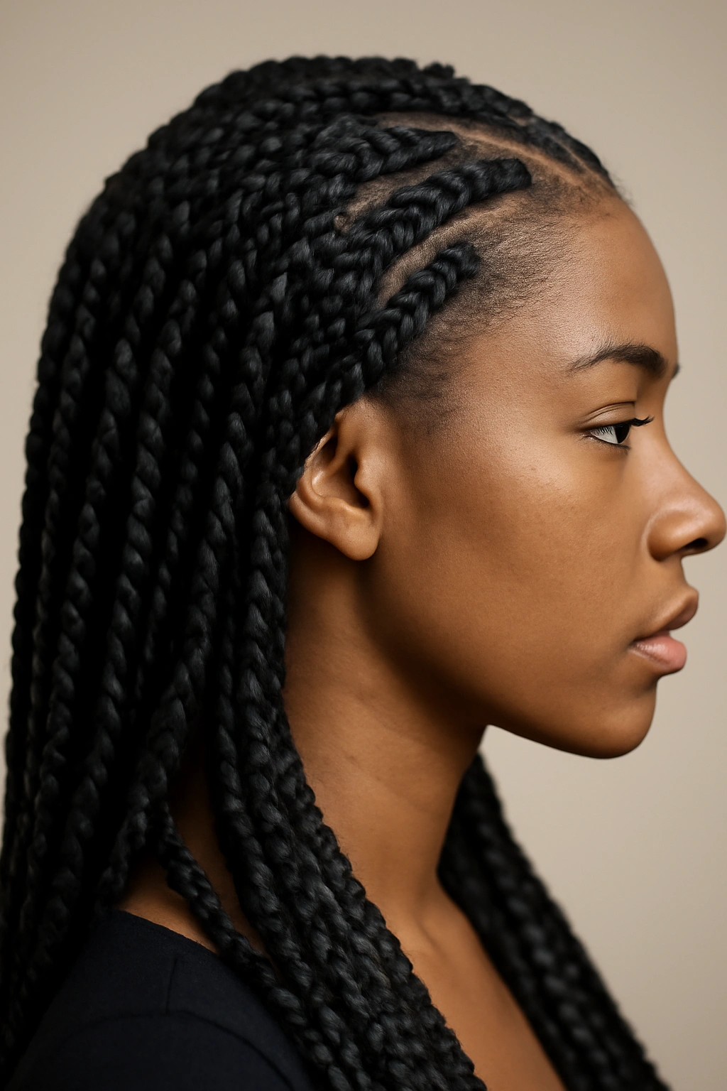 20 Hairstyles for Black Women Sorted by Hair Texture 3 Close-up of Senegalese twists with extensions, tight uniform two-strand twists