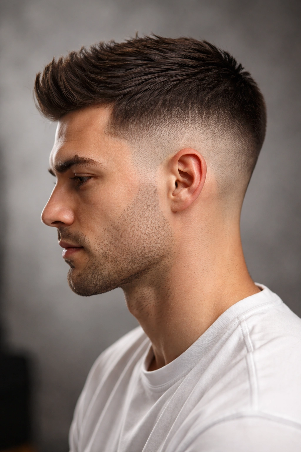 Close-up of head with shadow fade and blended top