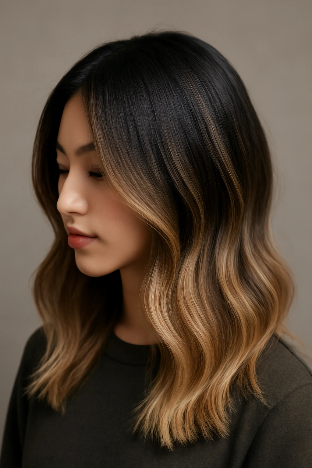 15 Korean Hairstyles Women Are Copying Right Now 6 Two-tone shadow root with balayage for dimensional color.
