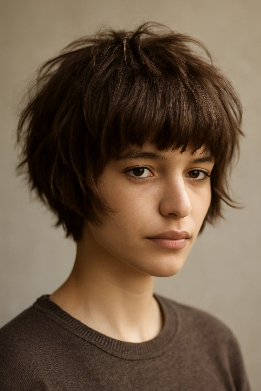 10 Modern Bowl Cuts Women Are Actually Getting 5 Close-up of shaggy bowl hybrid haircut with feathered layers
