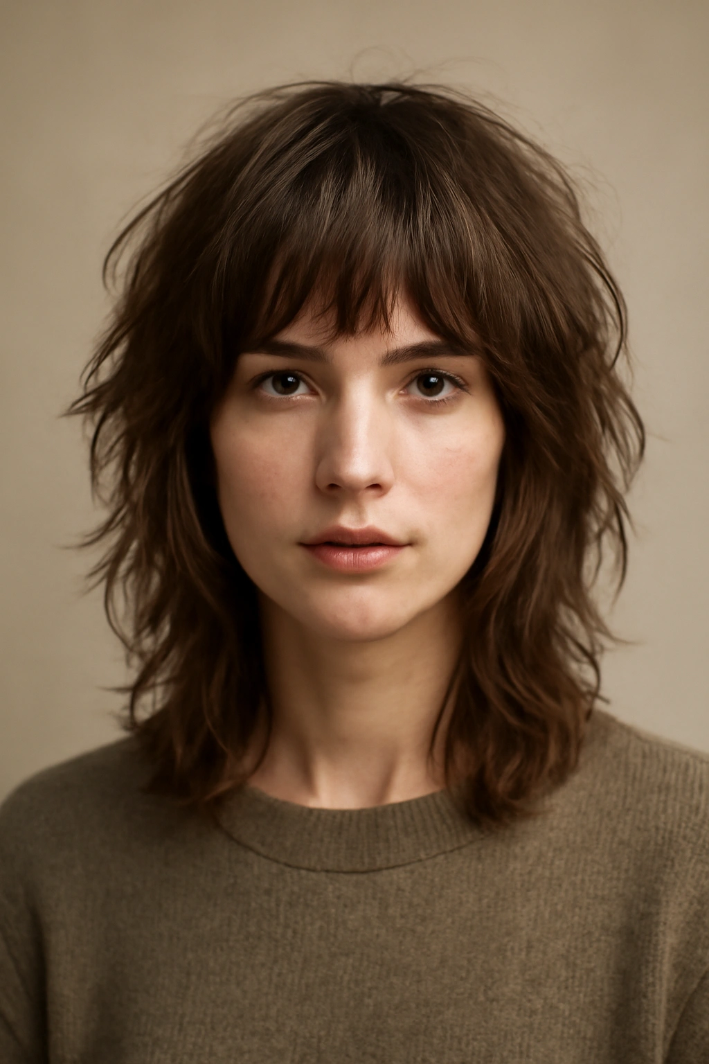 12 Cuts That Hit Right Above the Shoulders (And Look So Good) 1 Shoulder-length shag haircut with textured crown and longer underneath