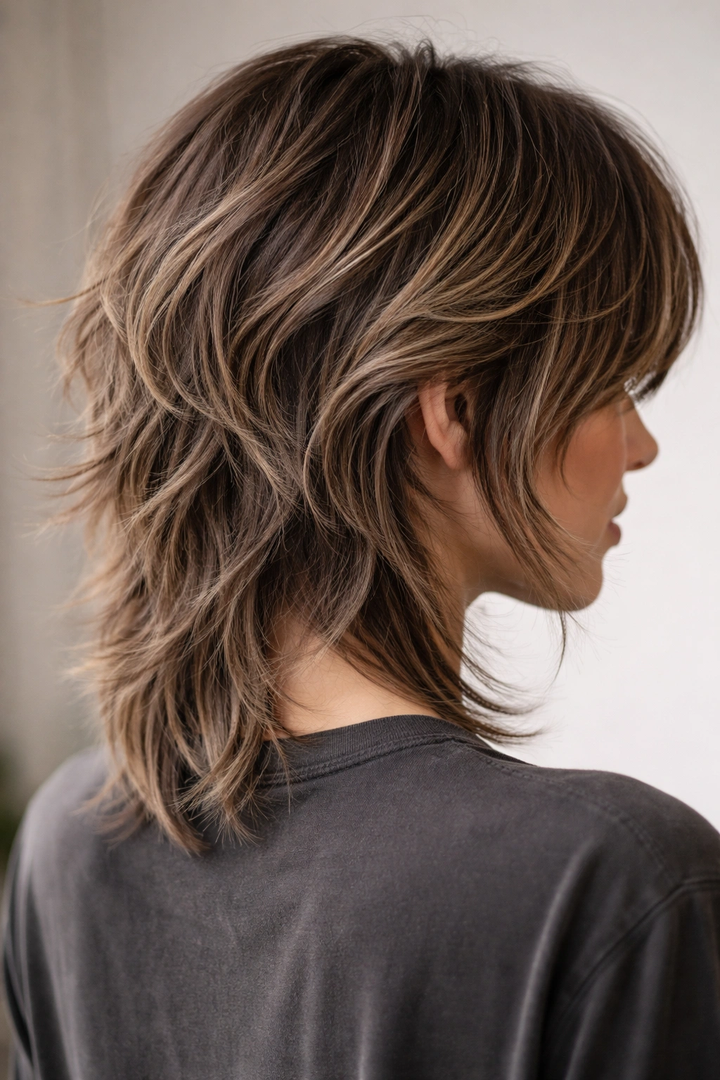 18 Medium Shaggy Cuts With Built In Movement 12 Shag hairstyle showing a subtle undercut at the nape