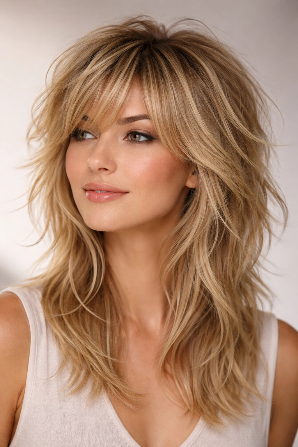 20 Haircuts That Give Fine Hair Instant Fullness 5 Three-quarter view of a modern shag cut with mixed-length layers and texture