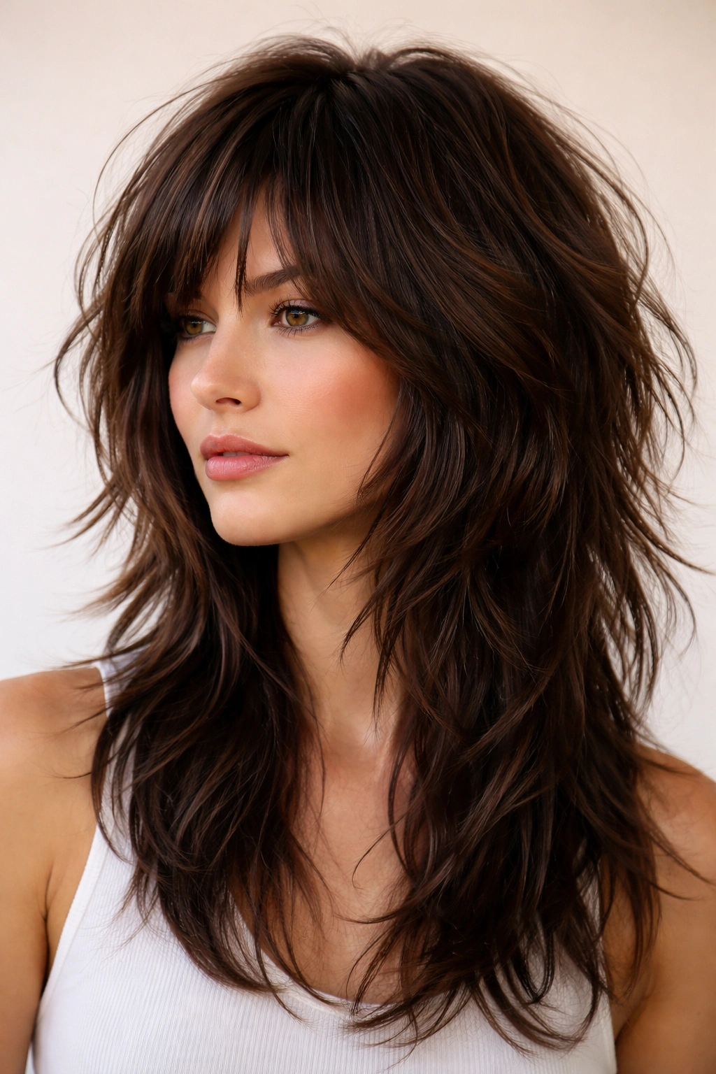 10 Low Maintenance Short Cuts For Thick Heavy Hair 3 Head-and-shoulders portrait of a thick-haired person with a shag haircut