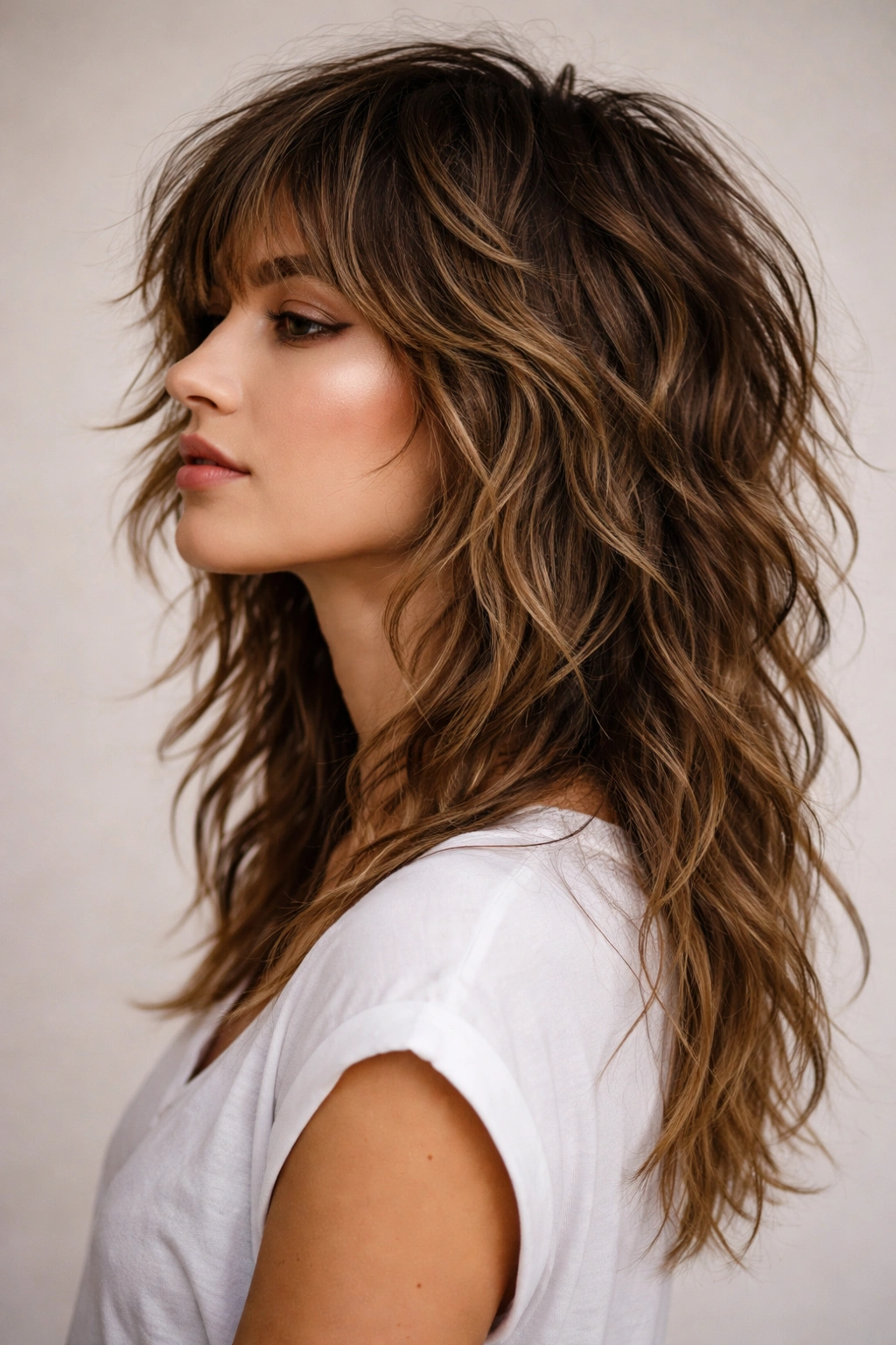 Side-profile of a textured modern shag for waves