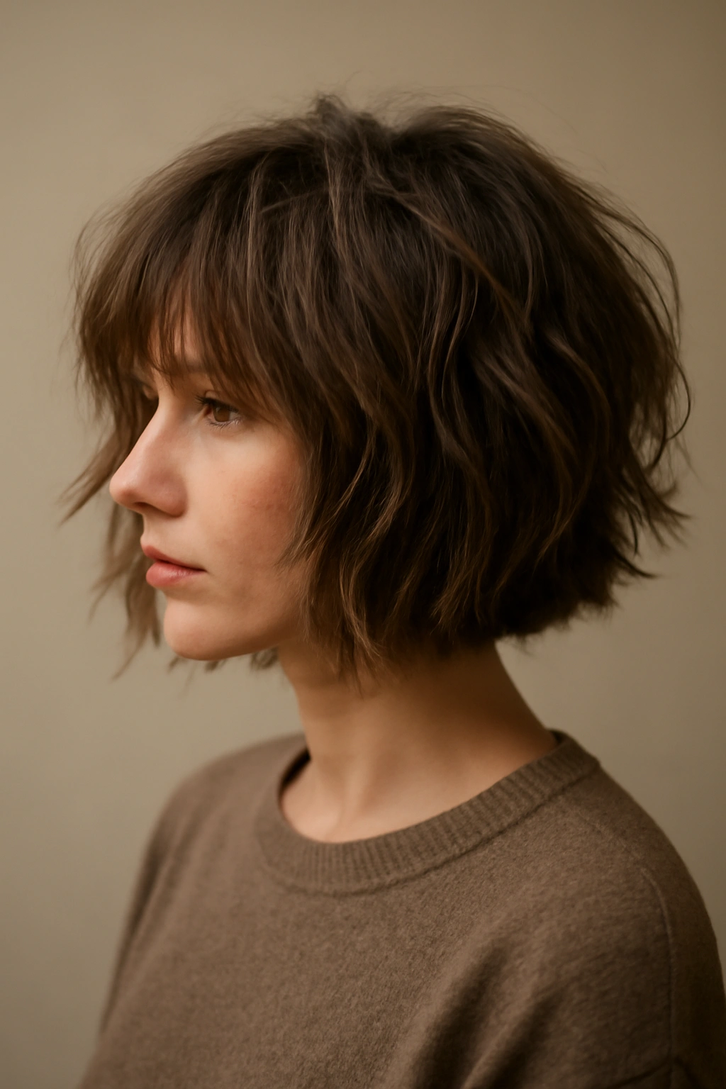 20 Short Bob Hairstyles You Can Style in Minutes 8 Shaggy bob hairstyle with choppy layers and tousled ends