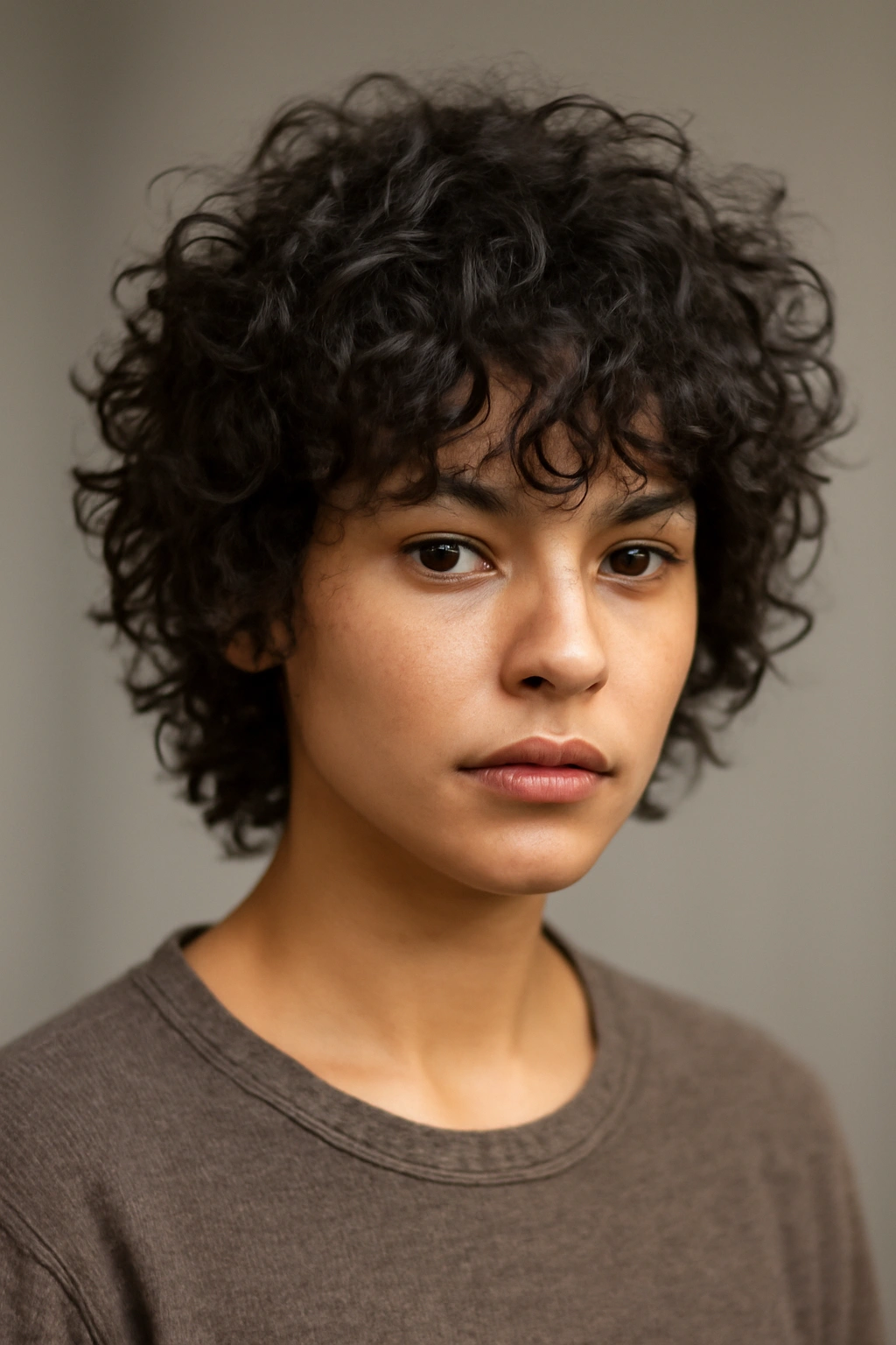 20 Layered Haircuts Sorted by Length and Hair Type 3 Shaggy crop on curly coarse hair showing defined layers