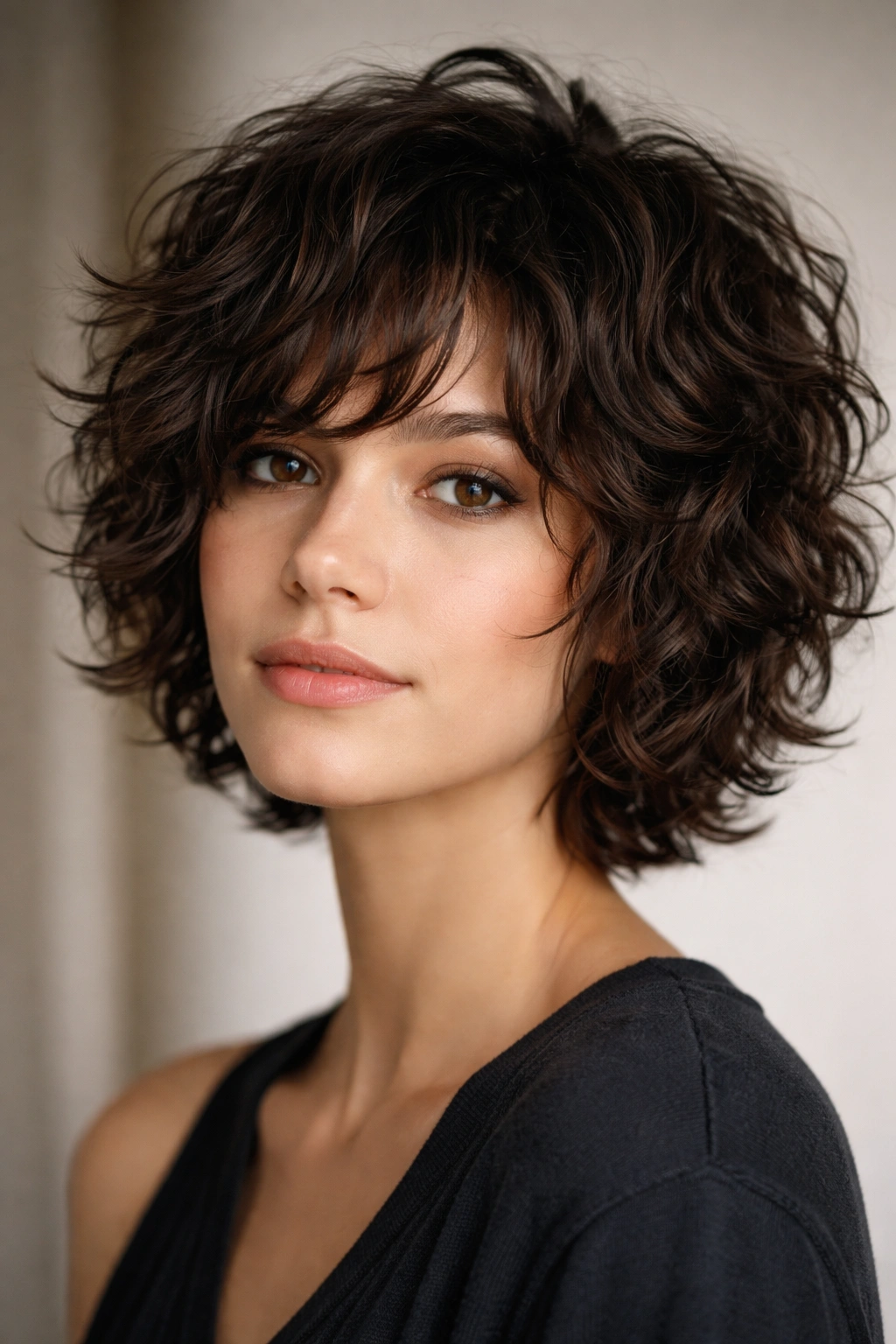 12 Short Curly Cuts With Face Framing Layers 3 Shaggy textured curly crop with multiple short layers