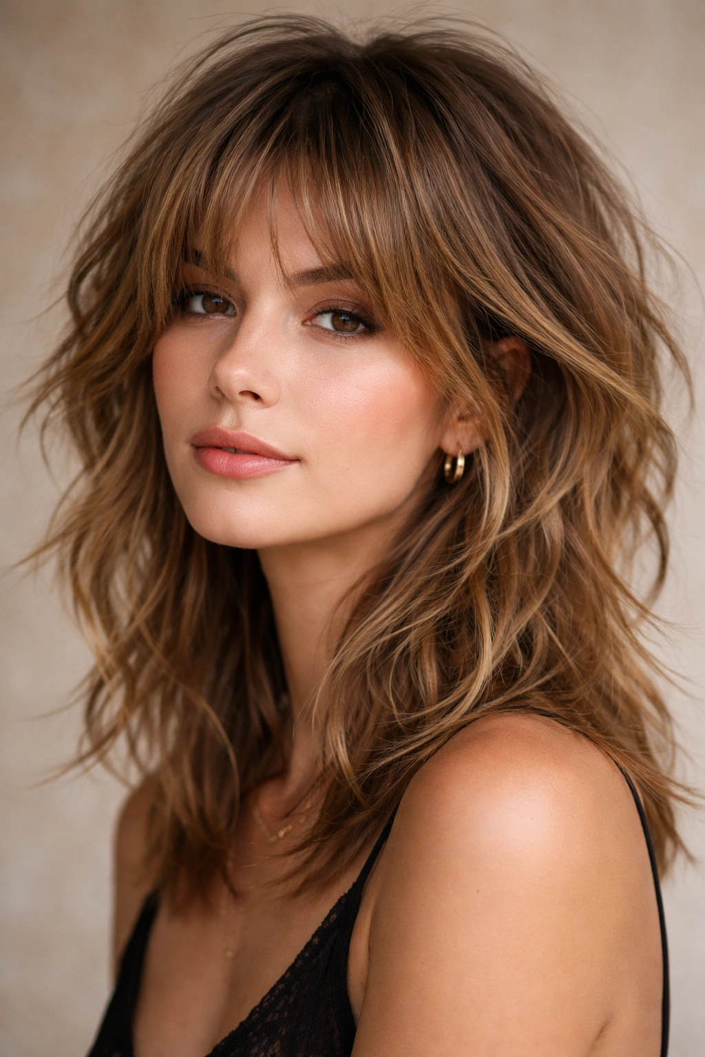 10 Short Haircuts That Work With A Small Forehead 4 Shaggy layer cut hairstyle with choppy textured layers