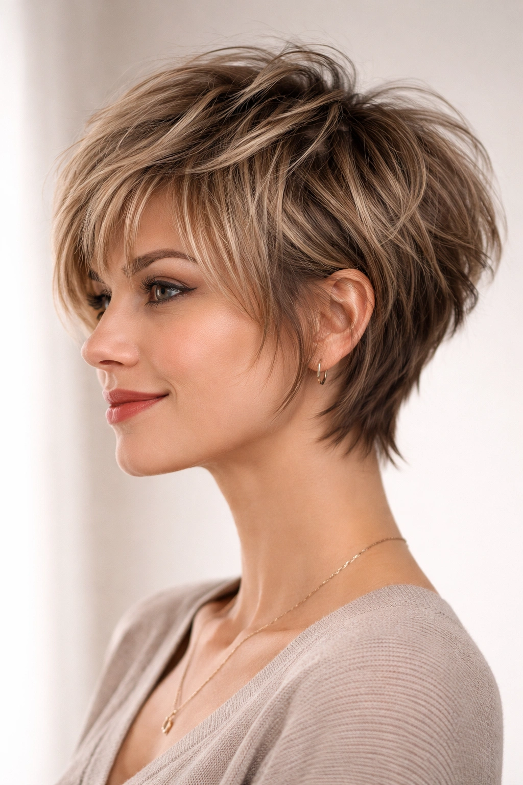 Shaggy pixie-bob with layered texture and movement