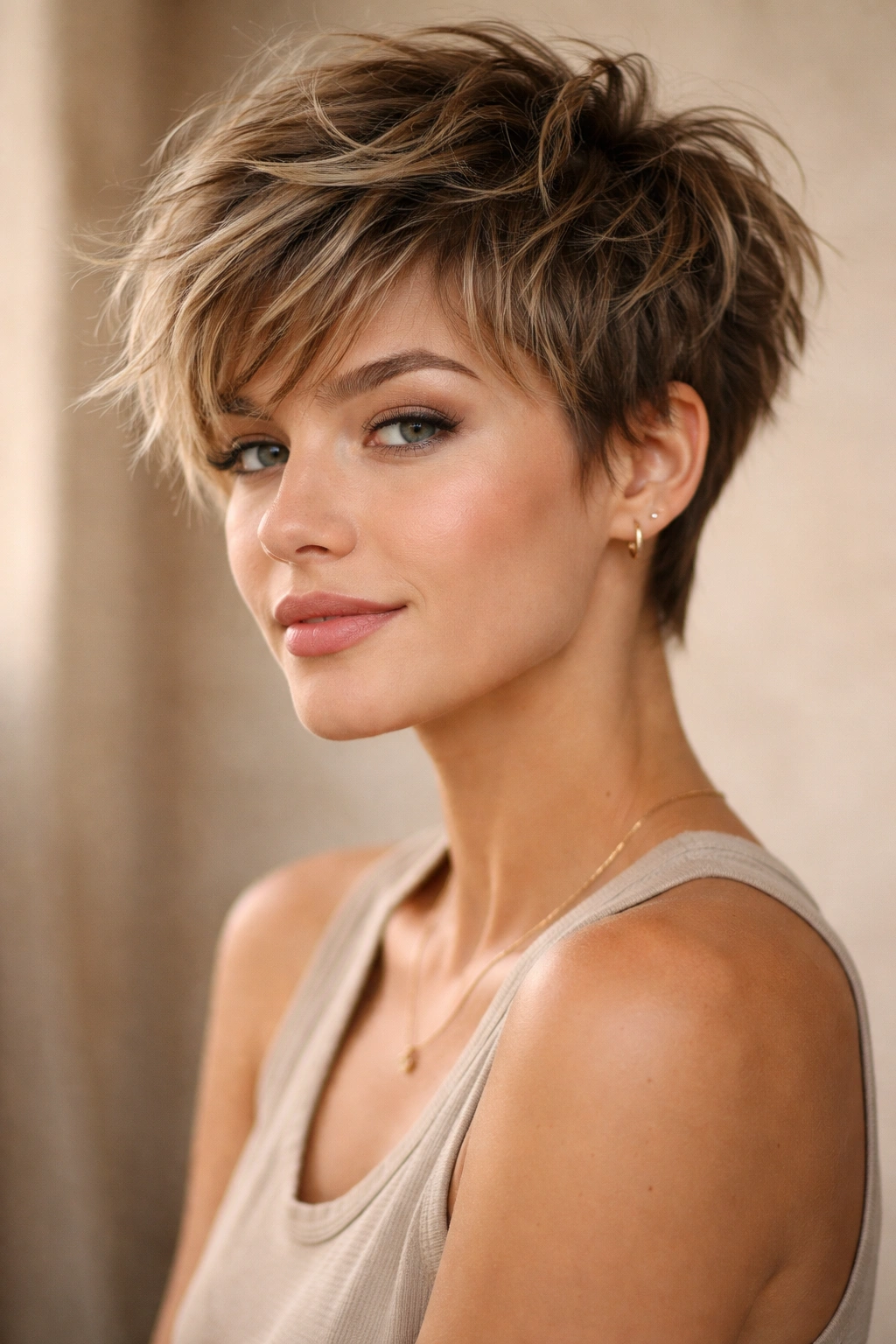 20 Short Pixie Haircuts That Practically Style 12 Shaggy pixie with layered top and undone texture