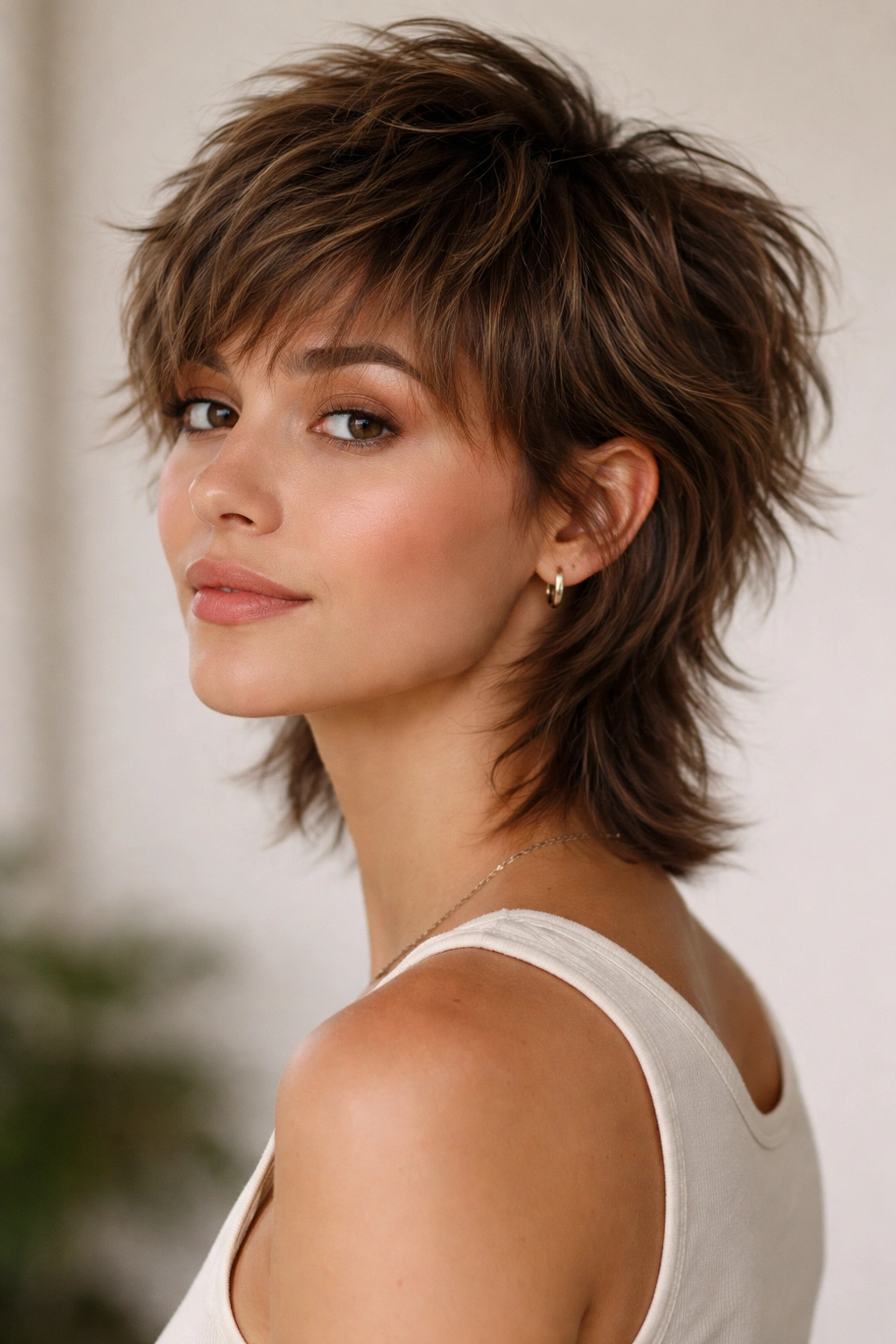 10 Short Haircuts For Women Who Hate Styling 3 Side profile of shaggy pixie mullet with textured layers