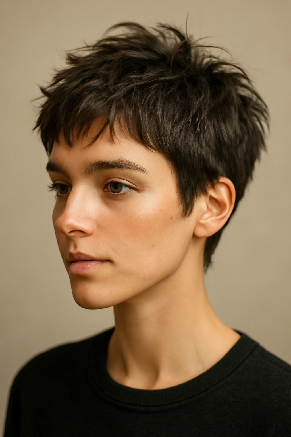 20 Shaggy Styles That Make Your Hair Look Effortlessly Good 3 Close-up of The Shaggy Pixie with textured, layered top and soft fringe