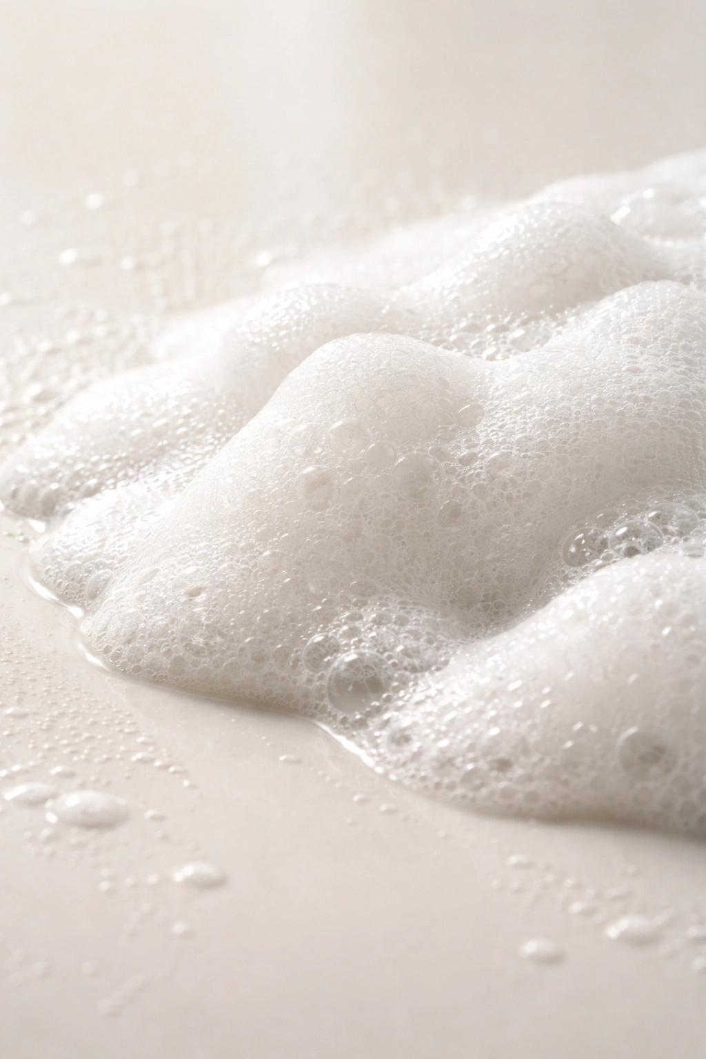 Macro foam close-up illustrating sulfate cleansing action
