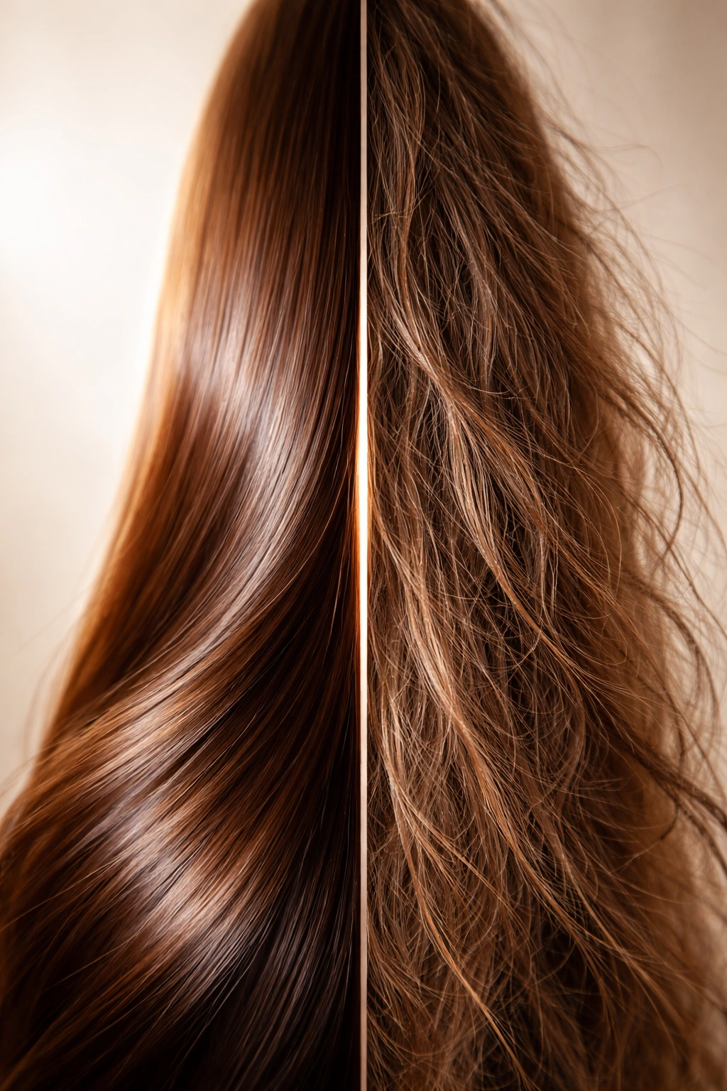 Hair strand representing shampoo's impact on health and balance