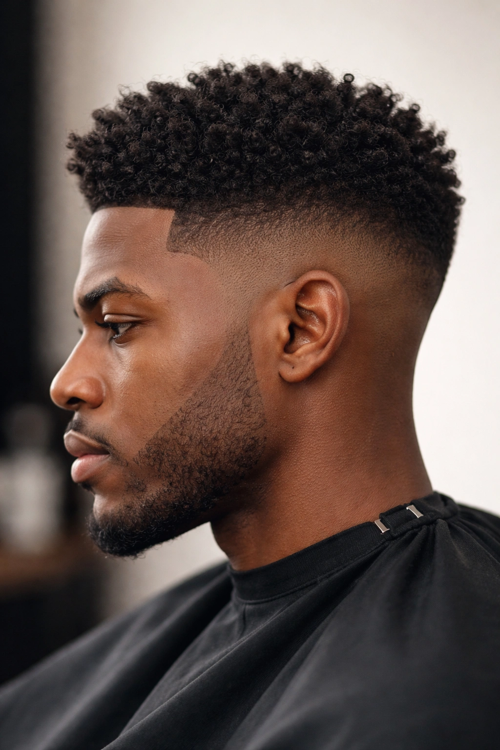 12 Haircuts For Coily Hair That Hold Their Shape 5 Close-up of coily hair showing shape-defining fade with defined top texture