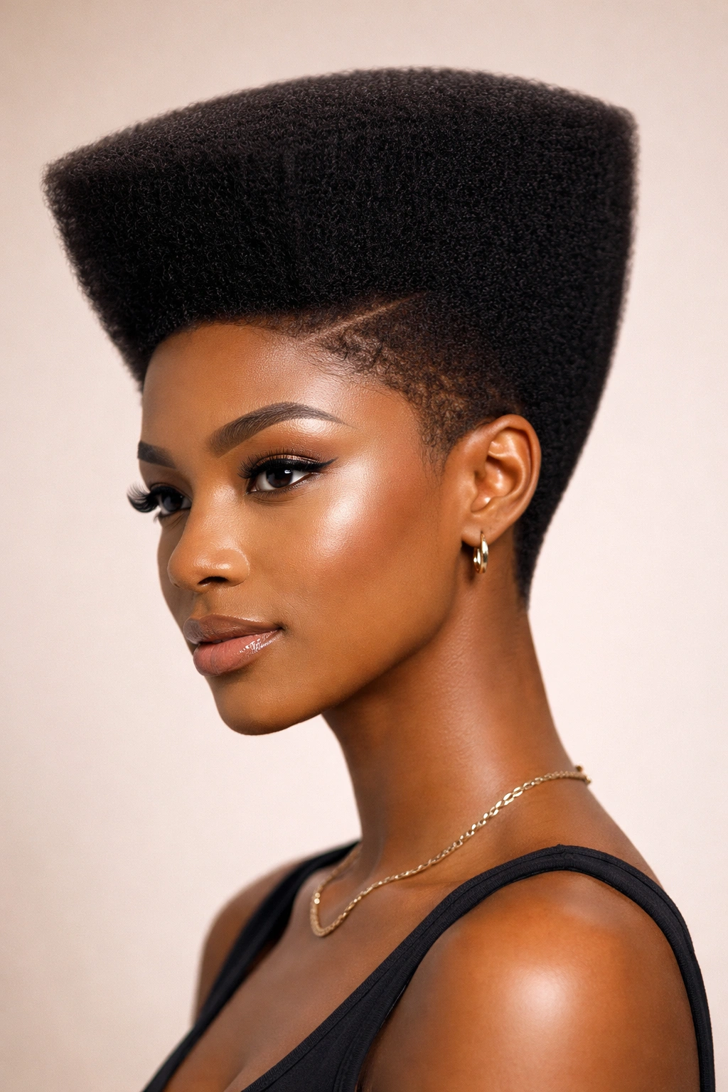 15 Short Afro Hairstyles That Look Absolutely Gorgeous 5 Full head afro with geometric silhouette and crisp lines