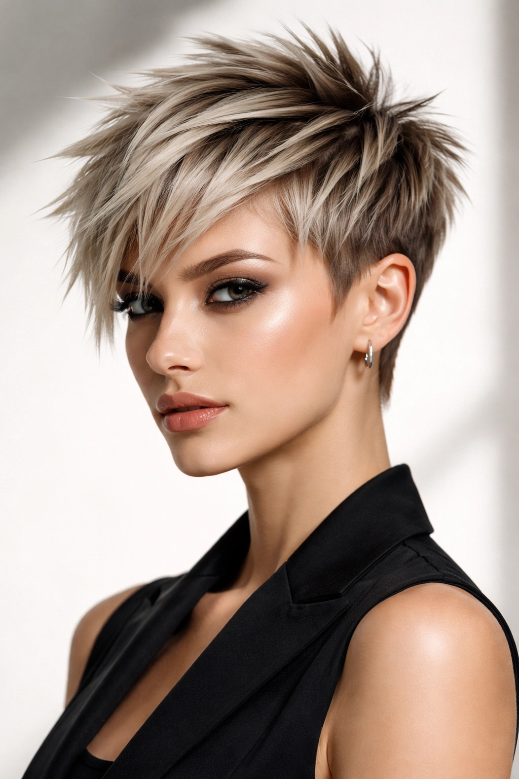 15 Choppy Pixie Cuts Full Of Edge And Texture 11 Sharp geometric pixie cut with crystalline angular lines