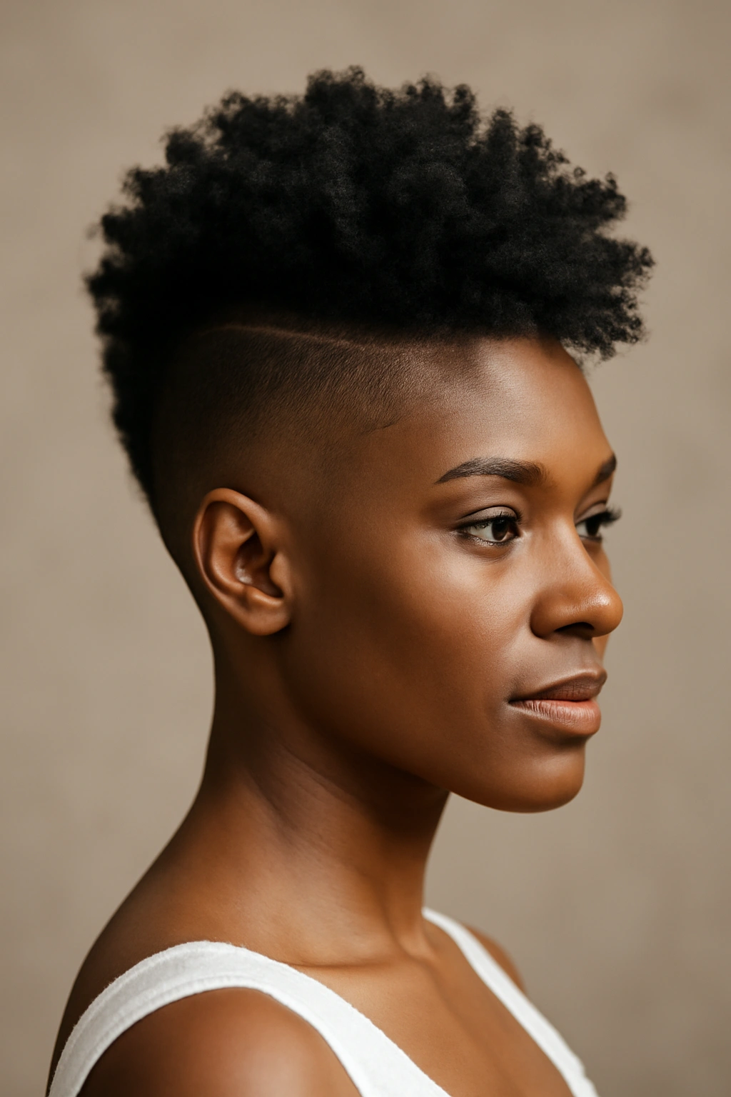 10 Short Hair Wedding Styles Black Brides Will Love 6 Shaved sides with voluminous crown hairstyle