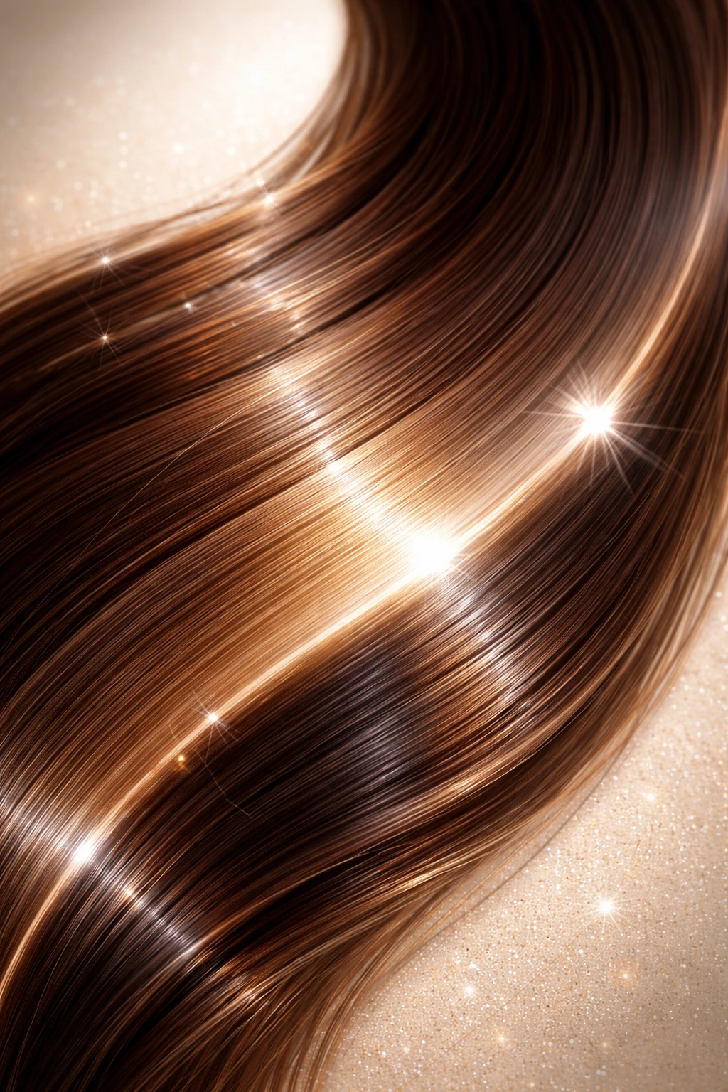 Shiny, smooth hair strand representing shared benefits.