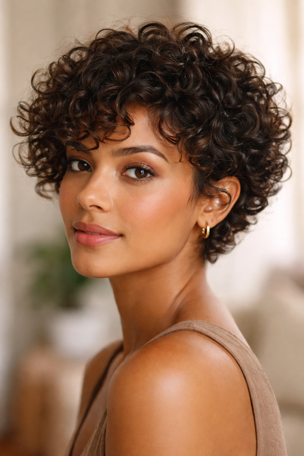25 Short Haircuts Women Can T Stop Asking For 10 Close-up of short curly cut with defined coils and bounce