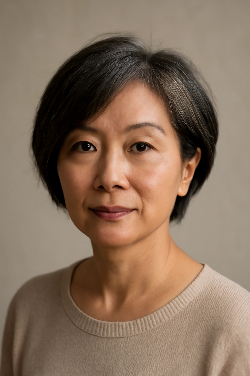 10 Short Haircuts for Asian Women Over 50 to Try 11 Asian woman with a flattering short haircut that suits her face shape.