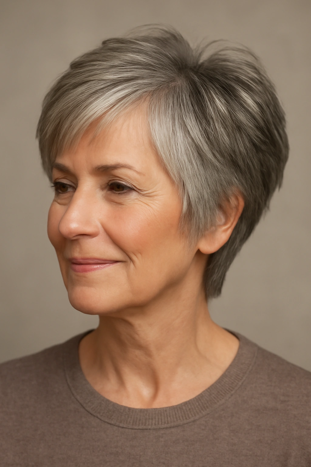 15 Youthful Hairstyles For Women Over 60 15 Mature woman with short graduated layers providing crown lift and soft transitions