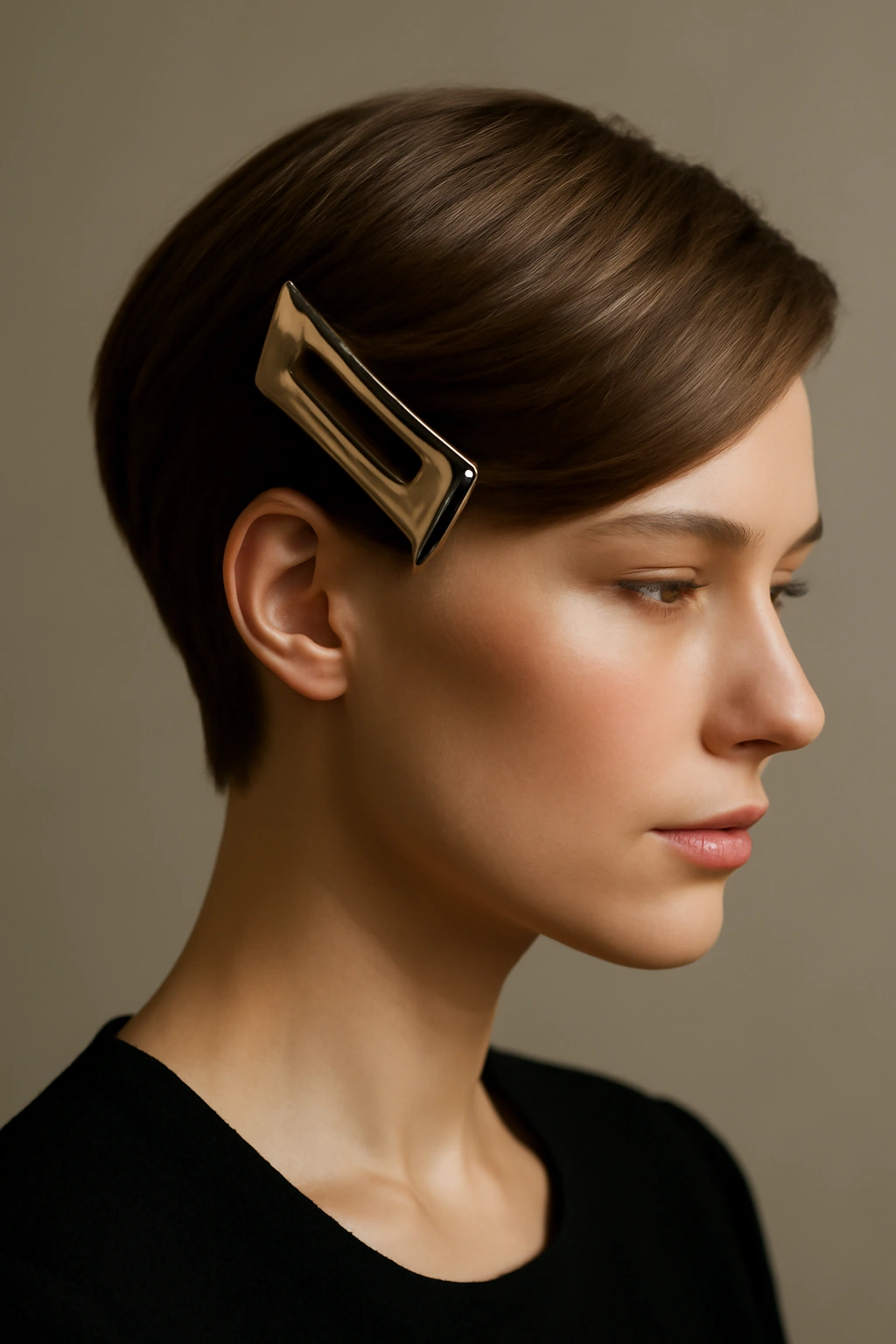 10 Short Hairstyles Perfect for Special Occasions 8 Short hair with a bold architectural clip as a statement accessory
