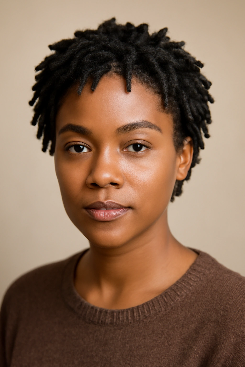20 Short Haircut Ideas Every Black Woman Should Save 16 Portrait of The Short Locs hairstyle showing natural coils