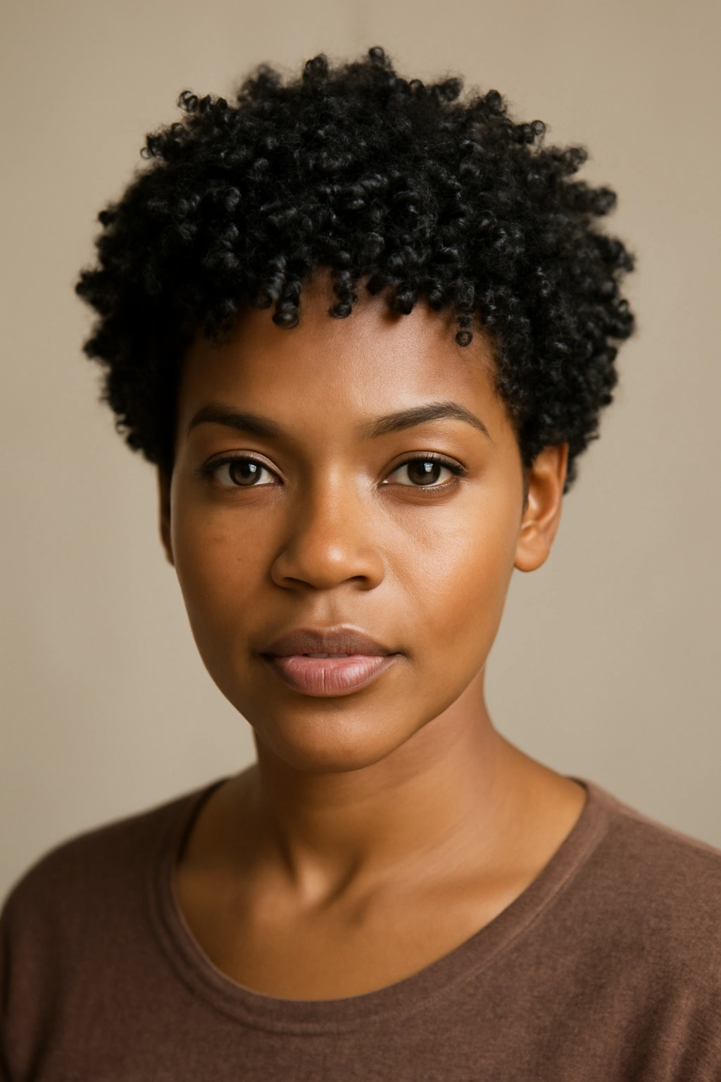 12 Short Haircuts Every African Woman Should Try 11 Short natural hairstyle with defined curls on Black woman