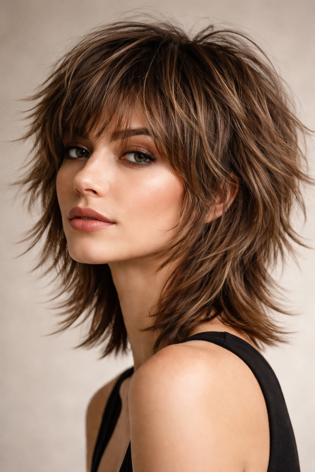 20 Long Face Haircuts Women Keep Requesting 10 Short shag hairstyle with heavy texture and layered ends
