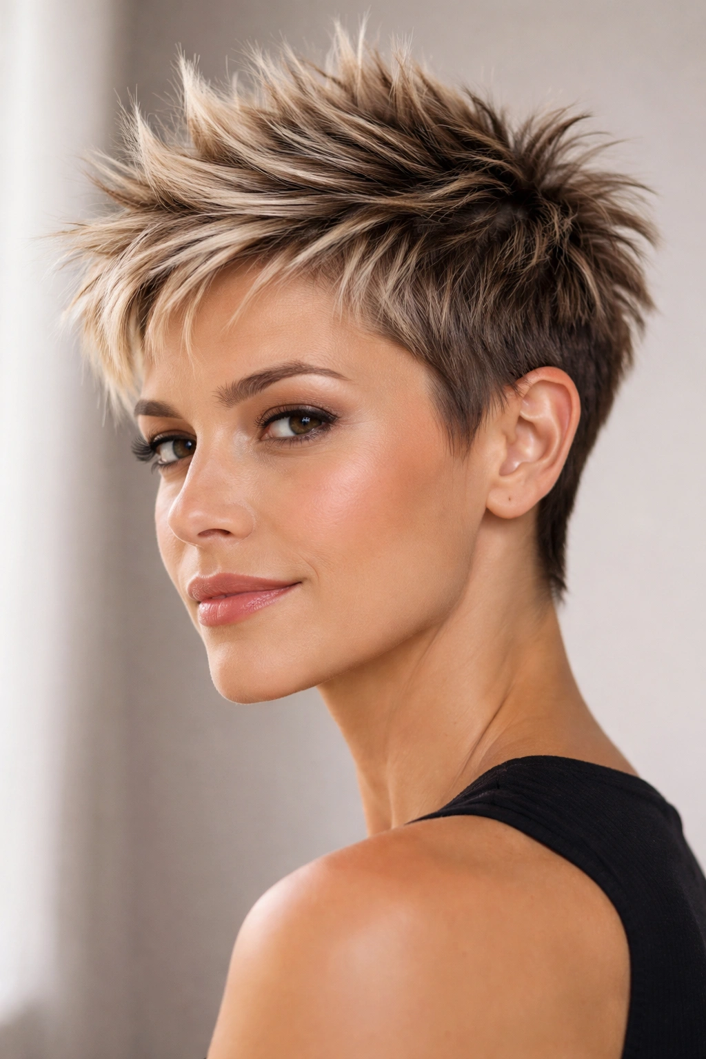 10 Short Haircuts That Give Flat Hair More Body 6 Short spiky cut with upward-pointing spikes for lift