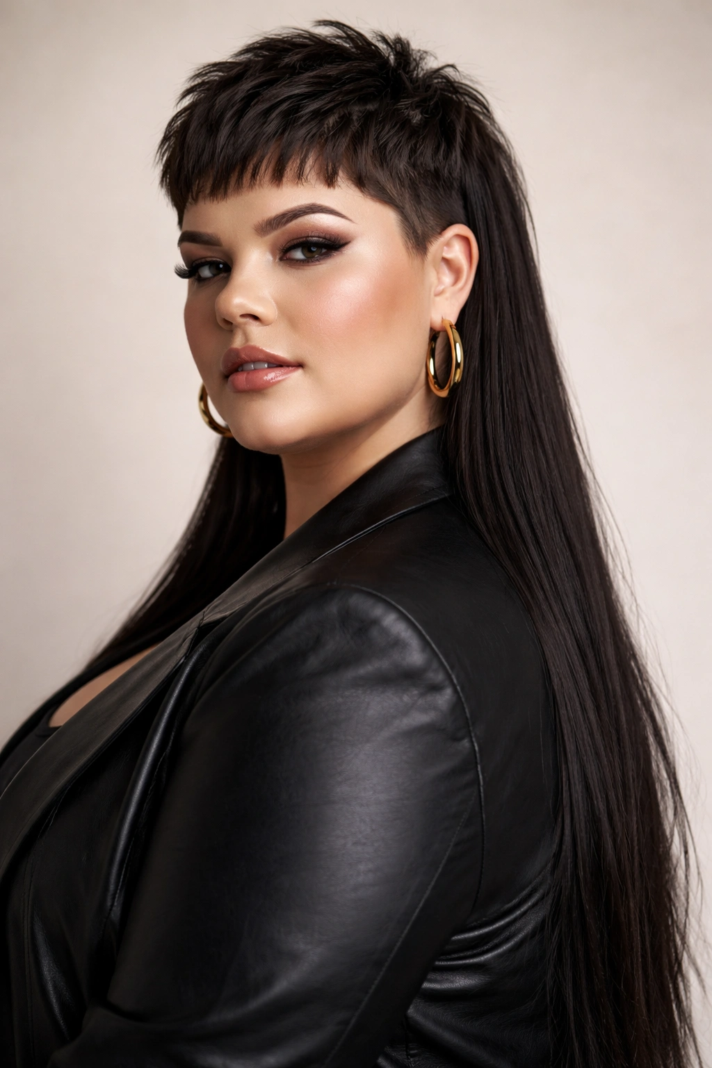 Portrait of a mullet with a very short textured front and long straight back