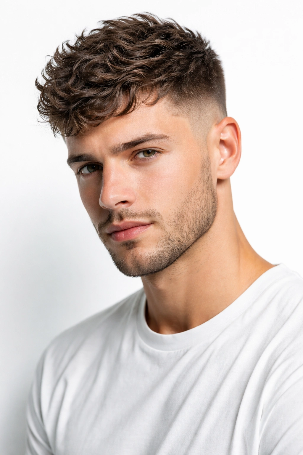 Man with short textured waves on top