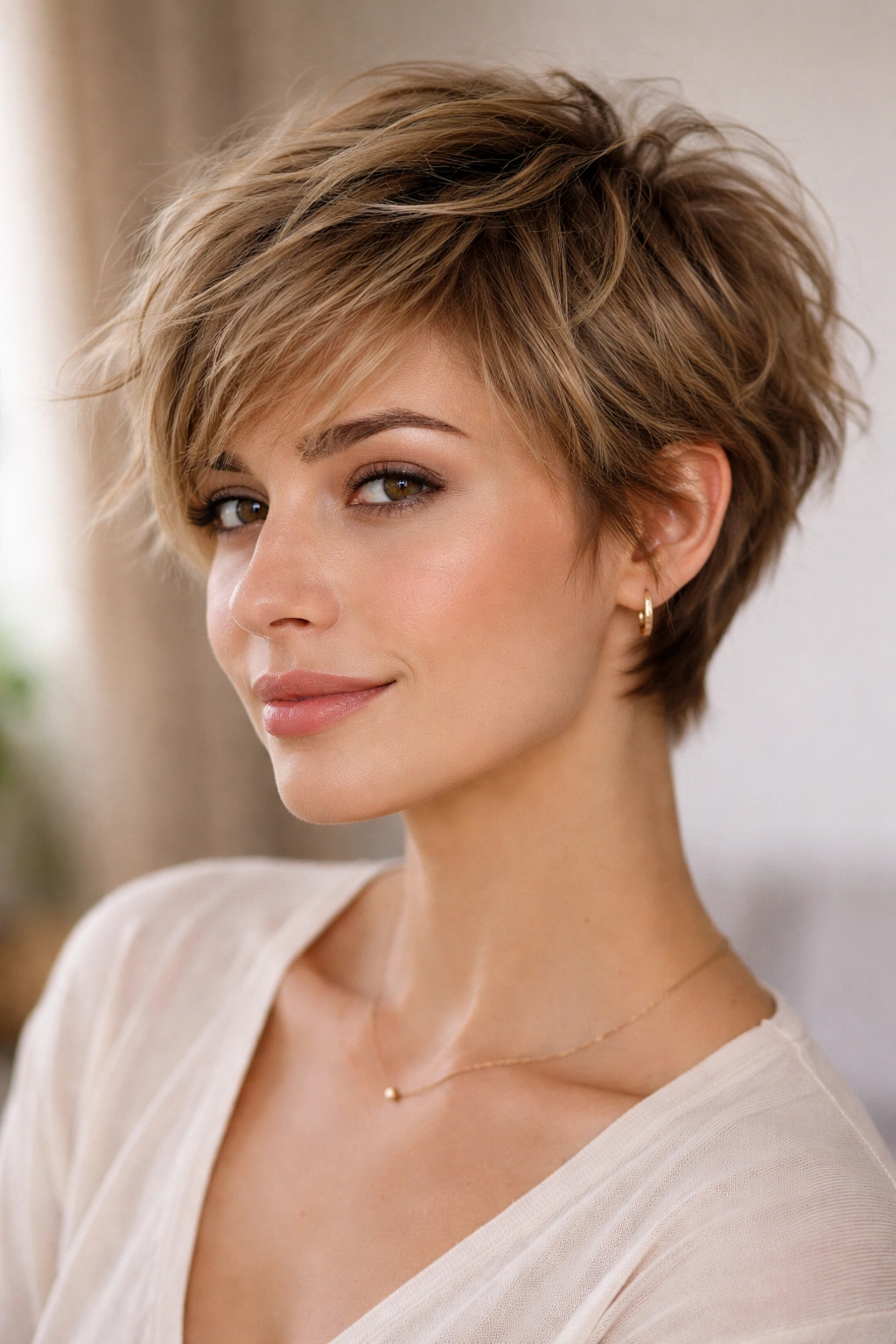 10 Short Haircuts That Give Flat Hair More Body 10 Short tousled haircut with textured layers and movement