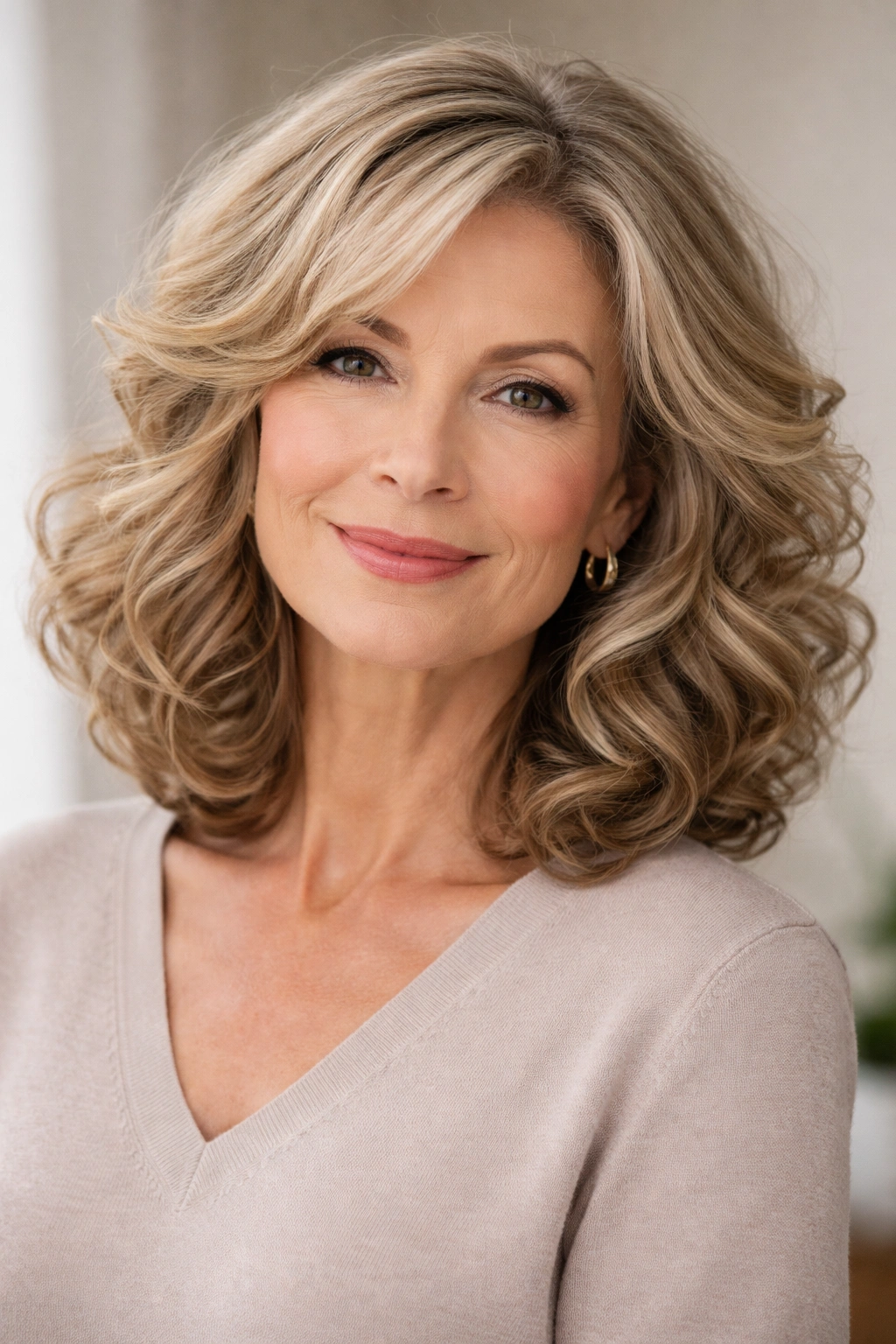 20 Volume Boosting Hairstyles For Older Women 4 Shoulder-length curls adding volume and body