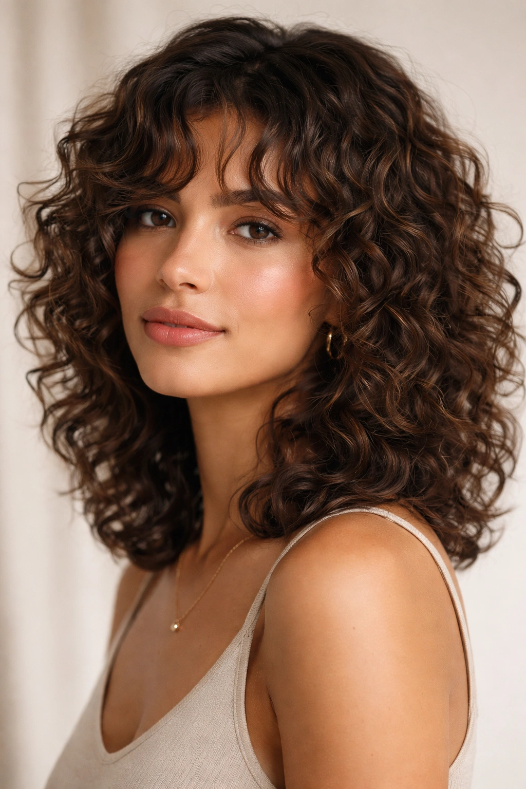 20 Curly Bob Styles For Natural And Permed Curls 2 Shoulder-length curls with feathered layers framing the face