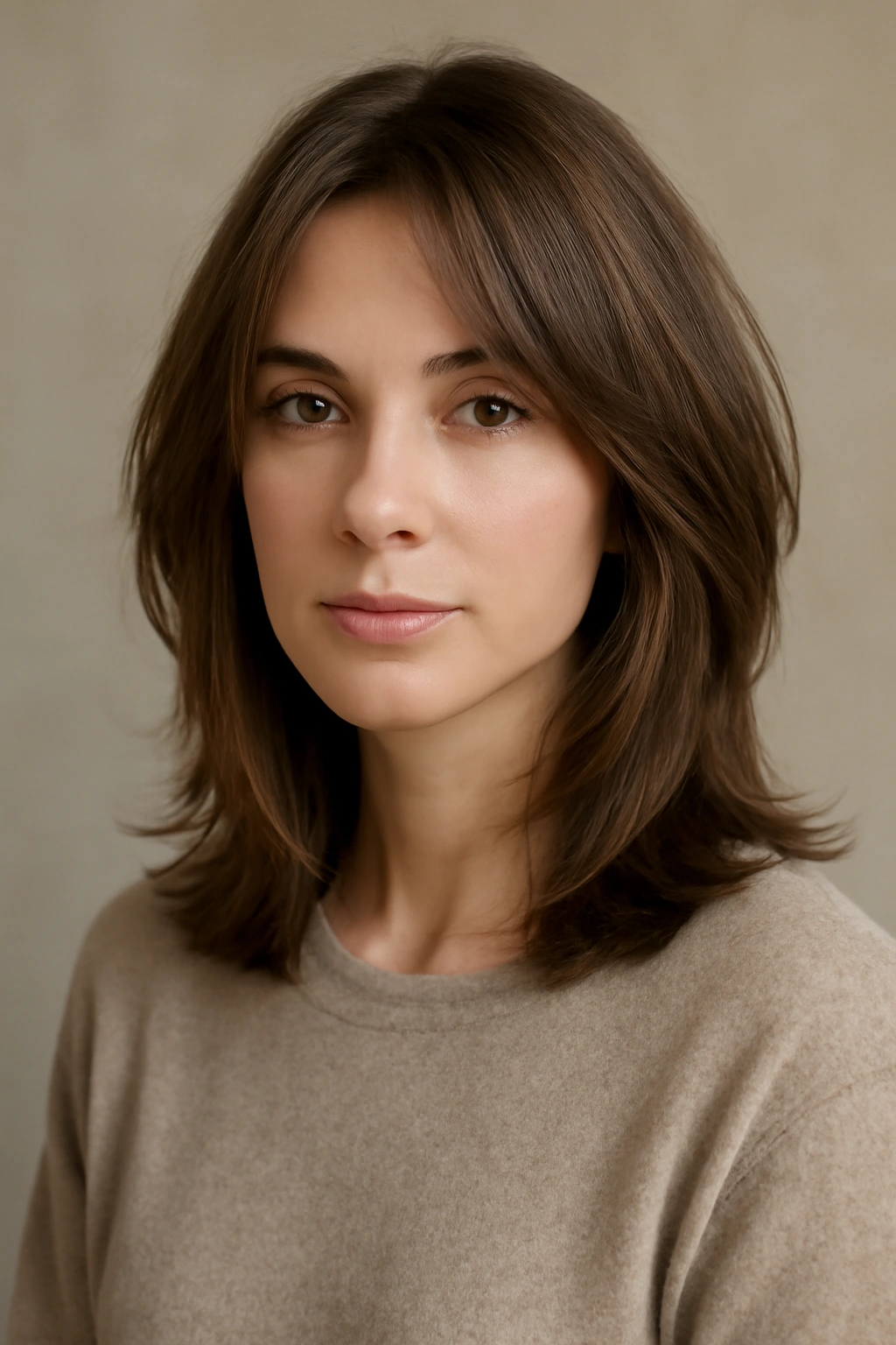 20 Layered Styles That Instantly Elevate Your Look 1 Close-up of a shoulder-length layered hairstyle with top layers blending into longer pieces at the collarbone