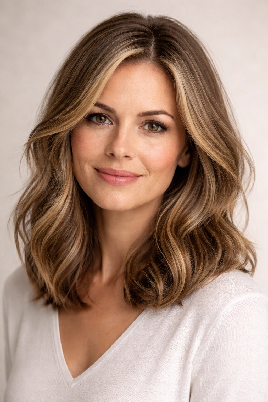 Shoulder-length hair with soft waves and natural movement