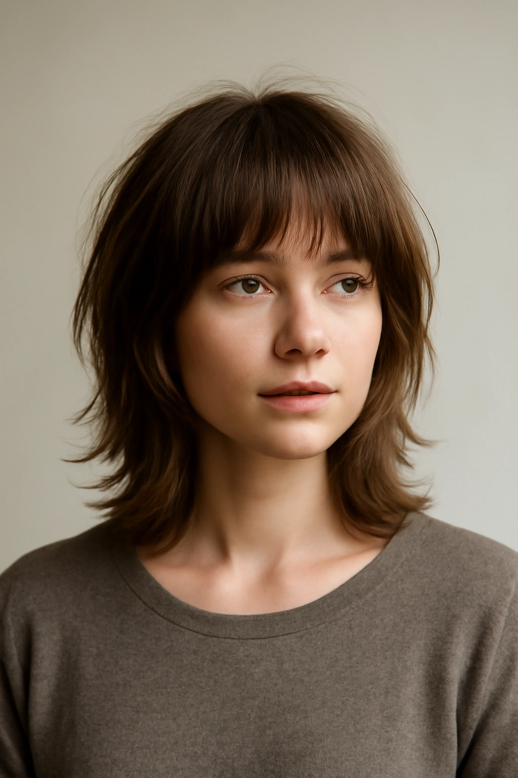 20 Medium Layered Haircuts Stylists Get Asked For Most 6 Shoulder-skimming shag with soft bangs blending into crown layers