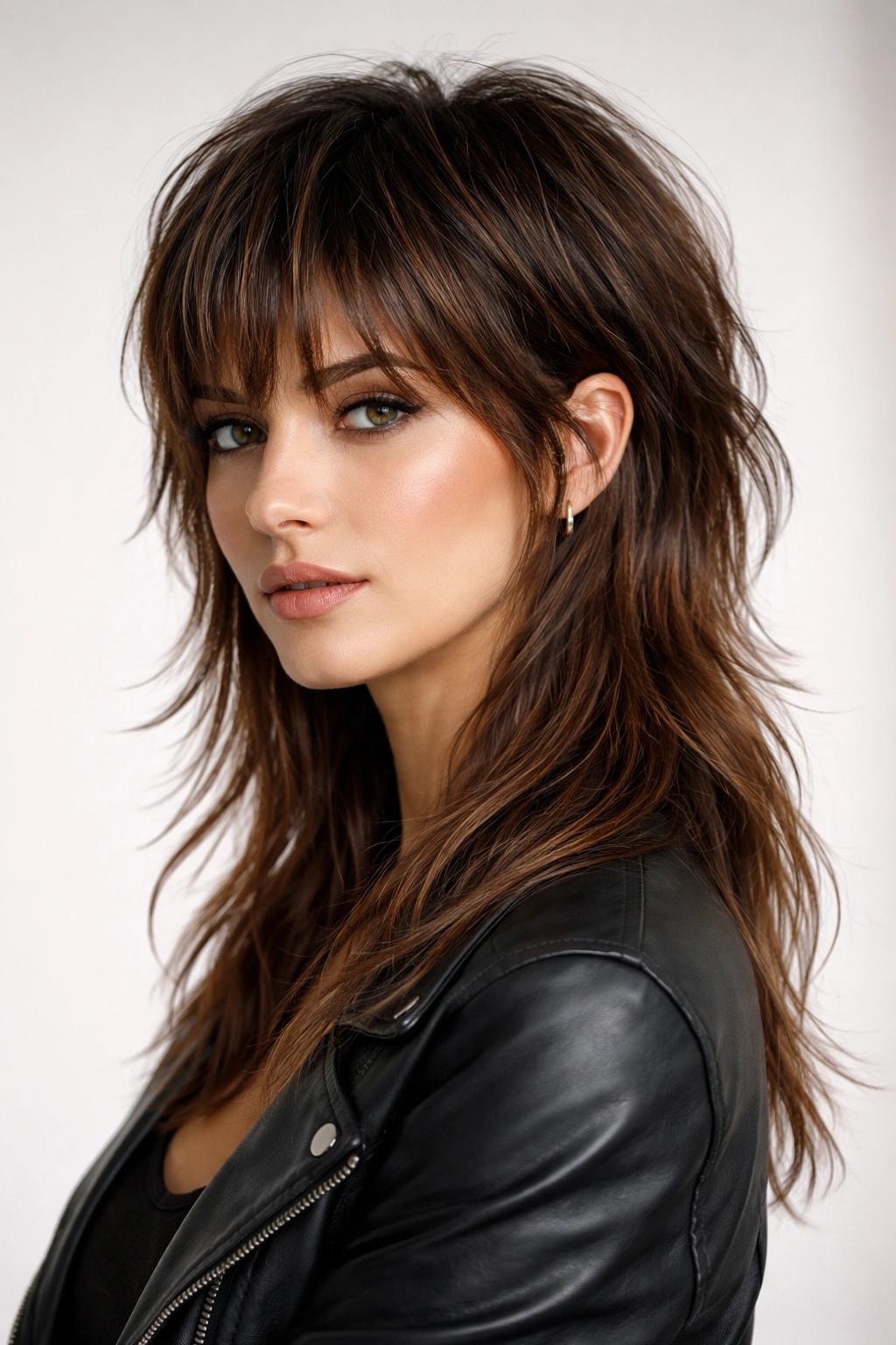 Modern shullet with short front and longer back hair silhouette