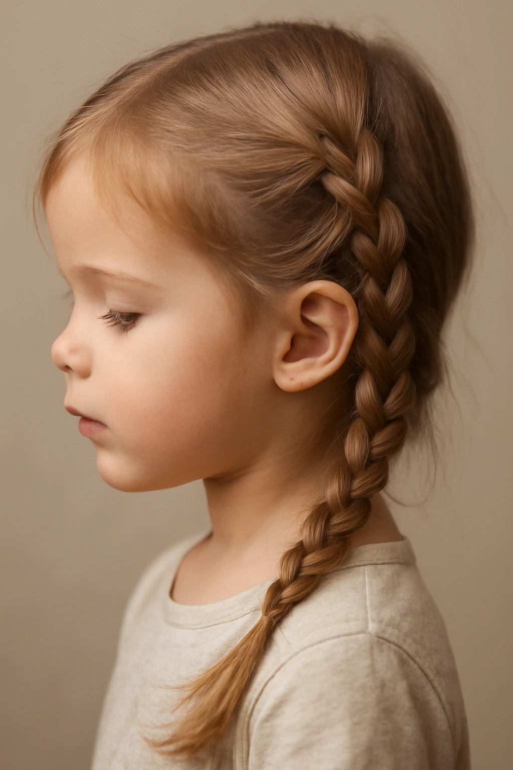 15 Quick and Easy Toddler Braids for Busy Mornings 9 Side braid along the temple down to the shoulder on a toddler
