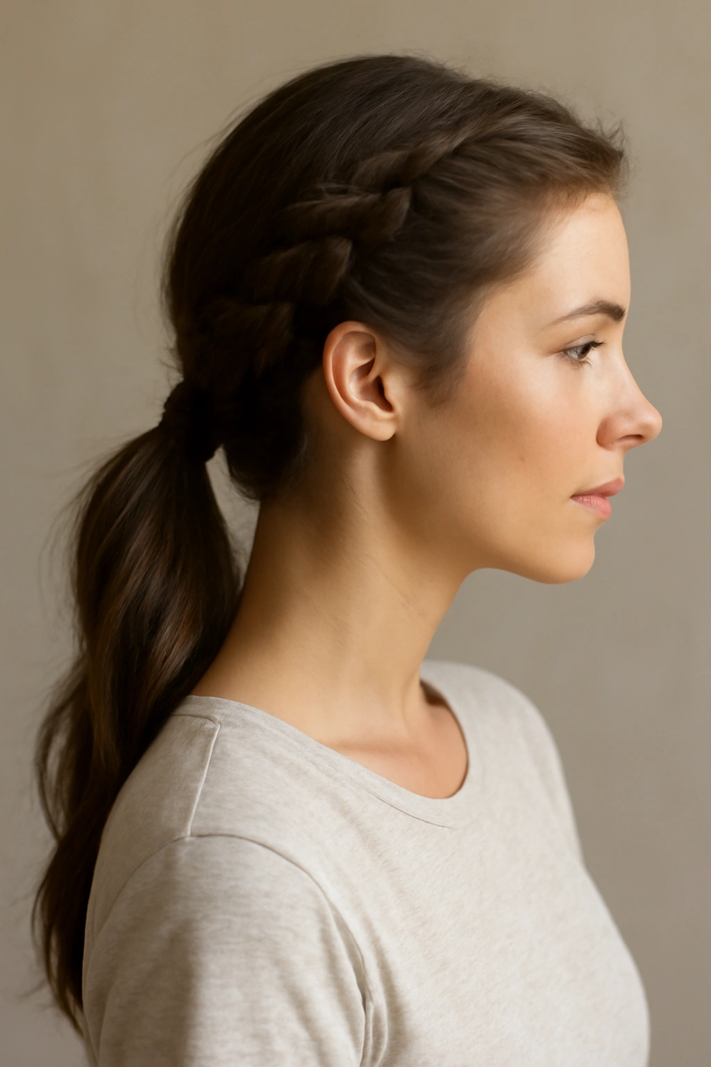 10 Loose Braid Styles for Casual or Dressy Occasions 10 Low ponytail with a side French braid feeding into the ponytail