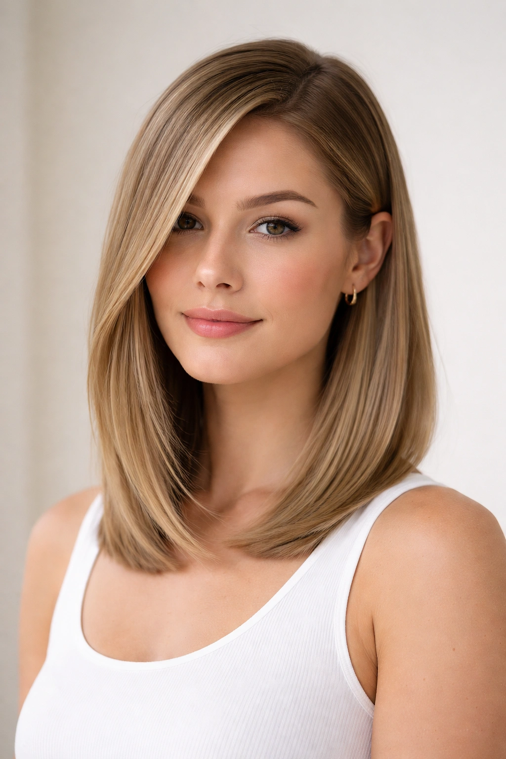 20 Medium Length Haircuts For Every Hair Texture 17 Straight lob with side part and minimal styling