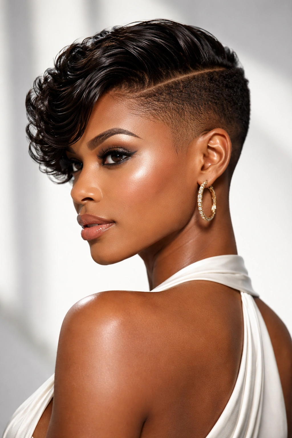 Side-part texture with undercut hairstyle