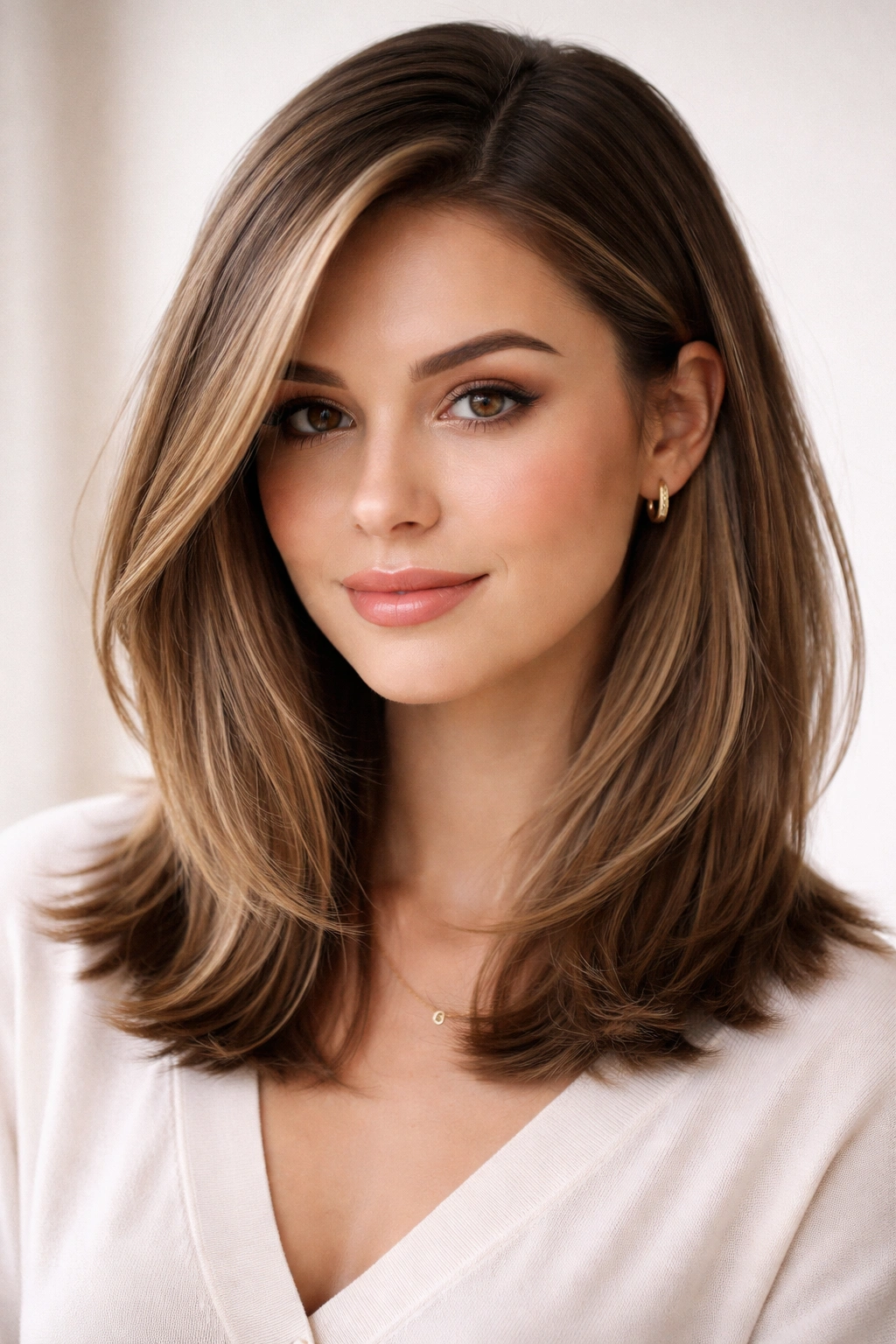 15 Lob Haircuts For Straight And Wavy Textures 4 Side-parted lob with inward-angled face-framing layers