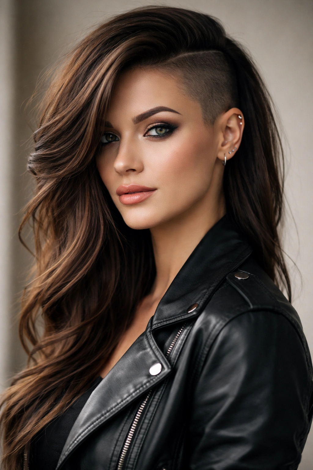 12 Asymmetrical Haircuts With A Modern Edge 11 Portrait of side-shave asymmetrical hairstyle with shaved side and long swept-over opposite side