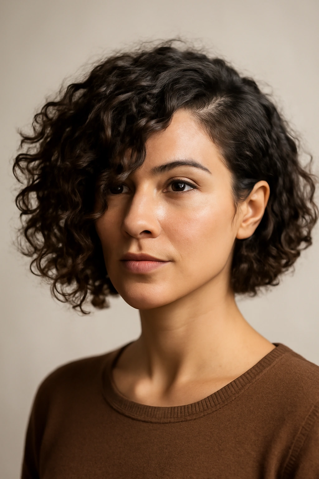 12 Angled Bob Cuts That Flatter Natural Curls 4 Side-swept angled bob with dramatic side sweep and back-length contrast