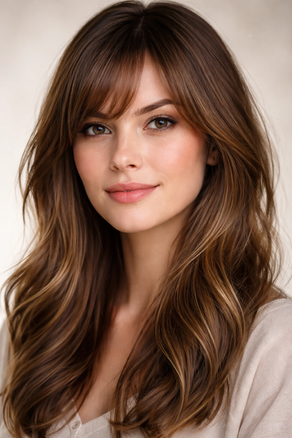 Close-up of side-swept bangs framing the face